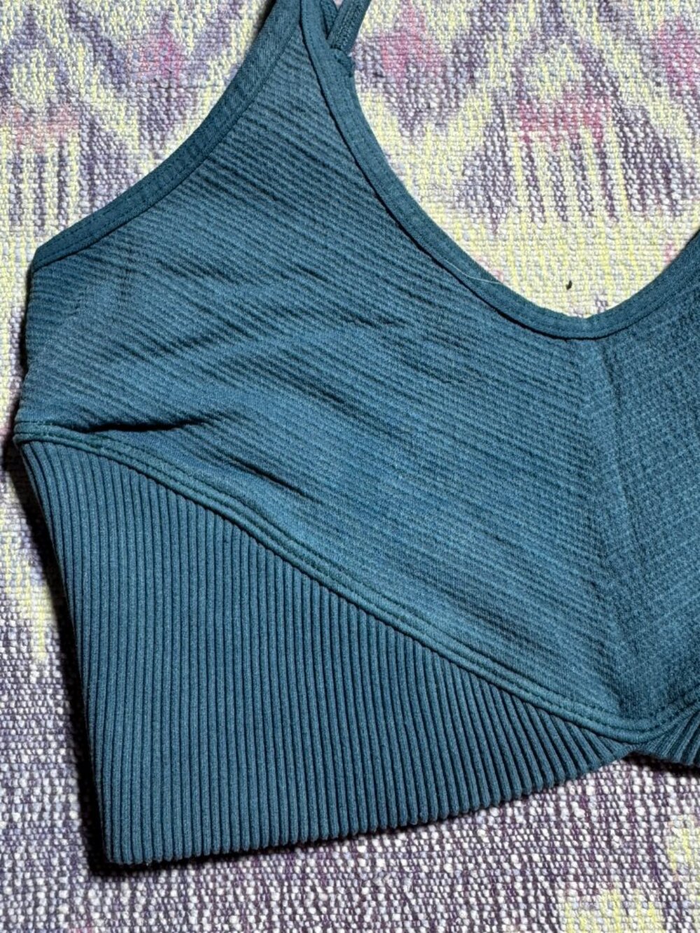 FP Movement Free People Teal Blue Good Karma Bralette Womens Size OS - Picture 5 of 7